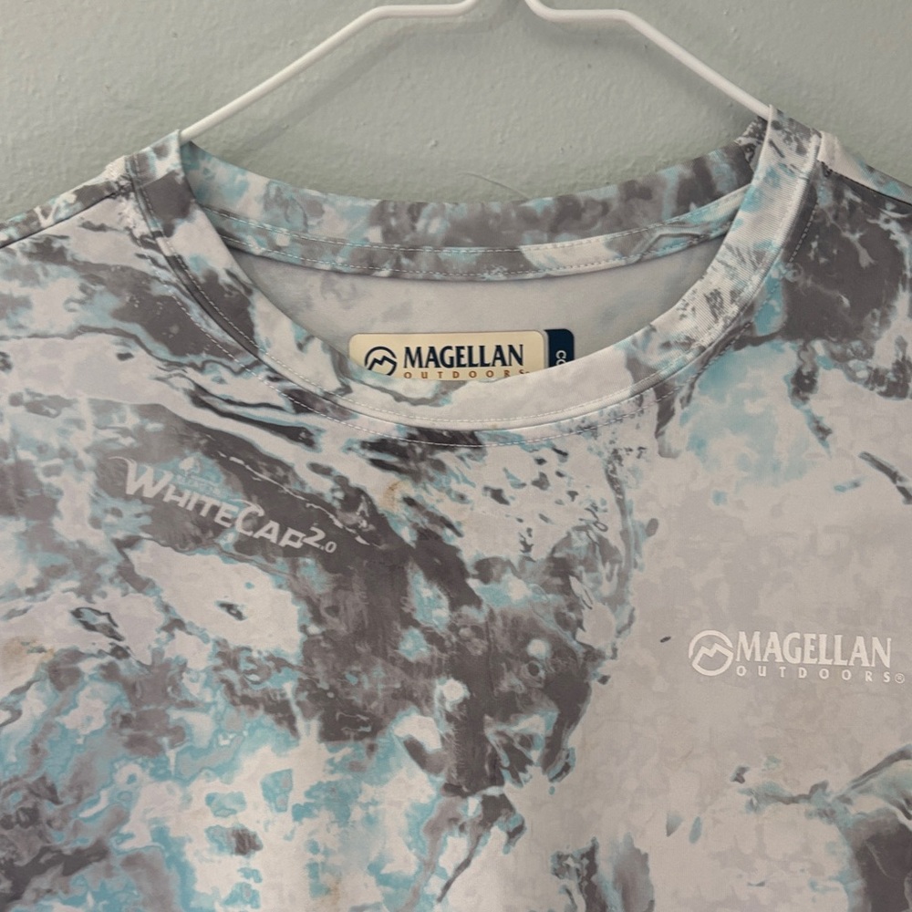 Magellan Outdoors boys Blue and Gray Shirt